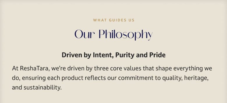 Our Philosophy: driven by intent, purity and pride