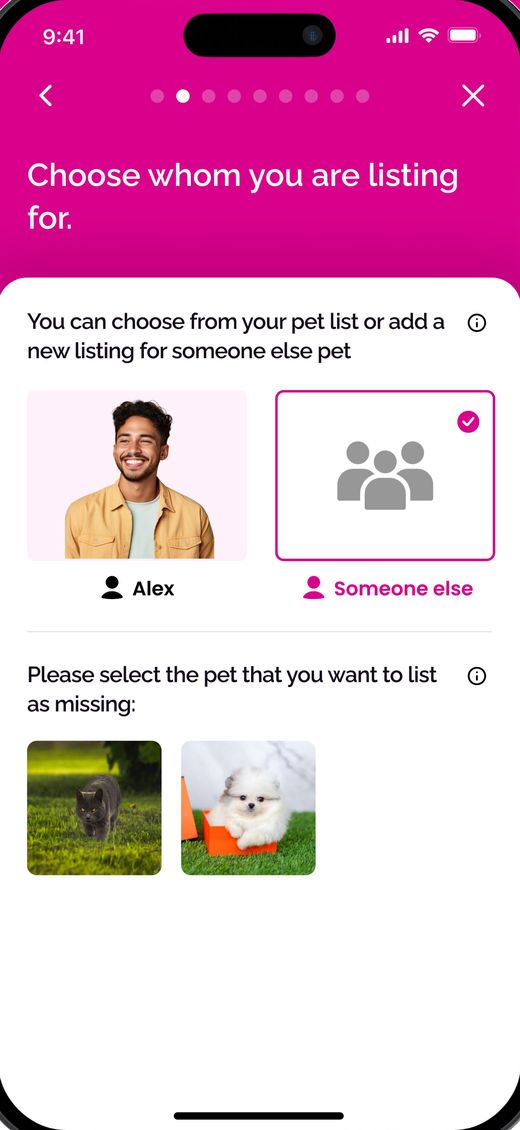 Report: choose the pet before testing