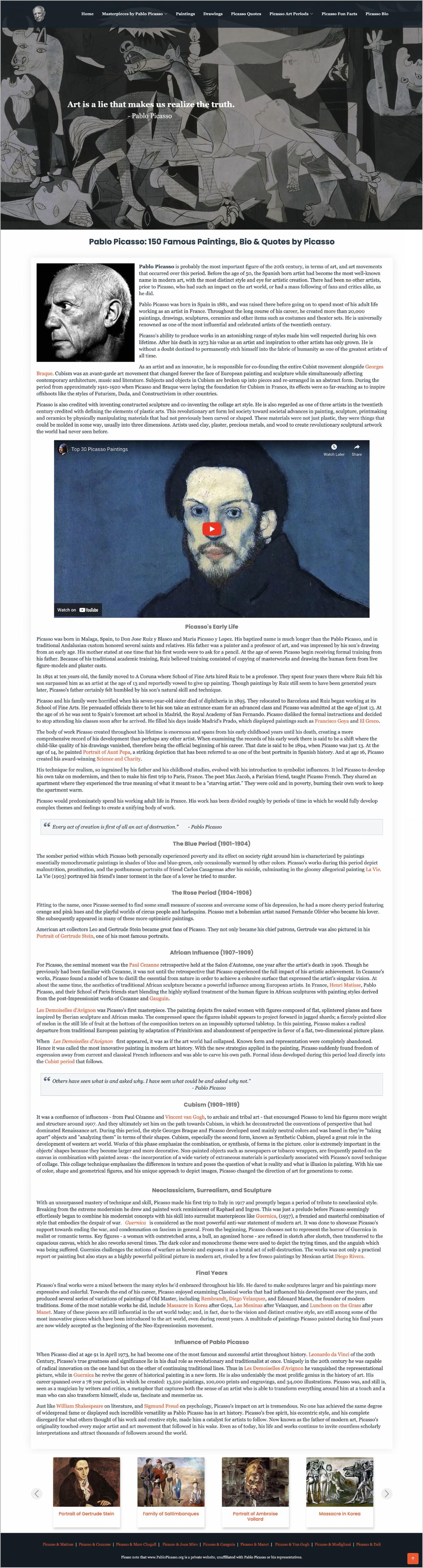 Old site: Old homepage