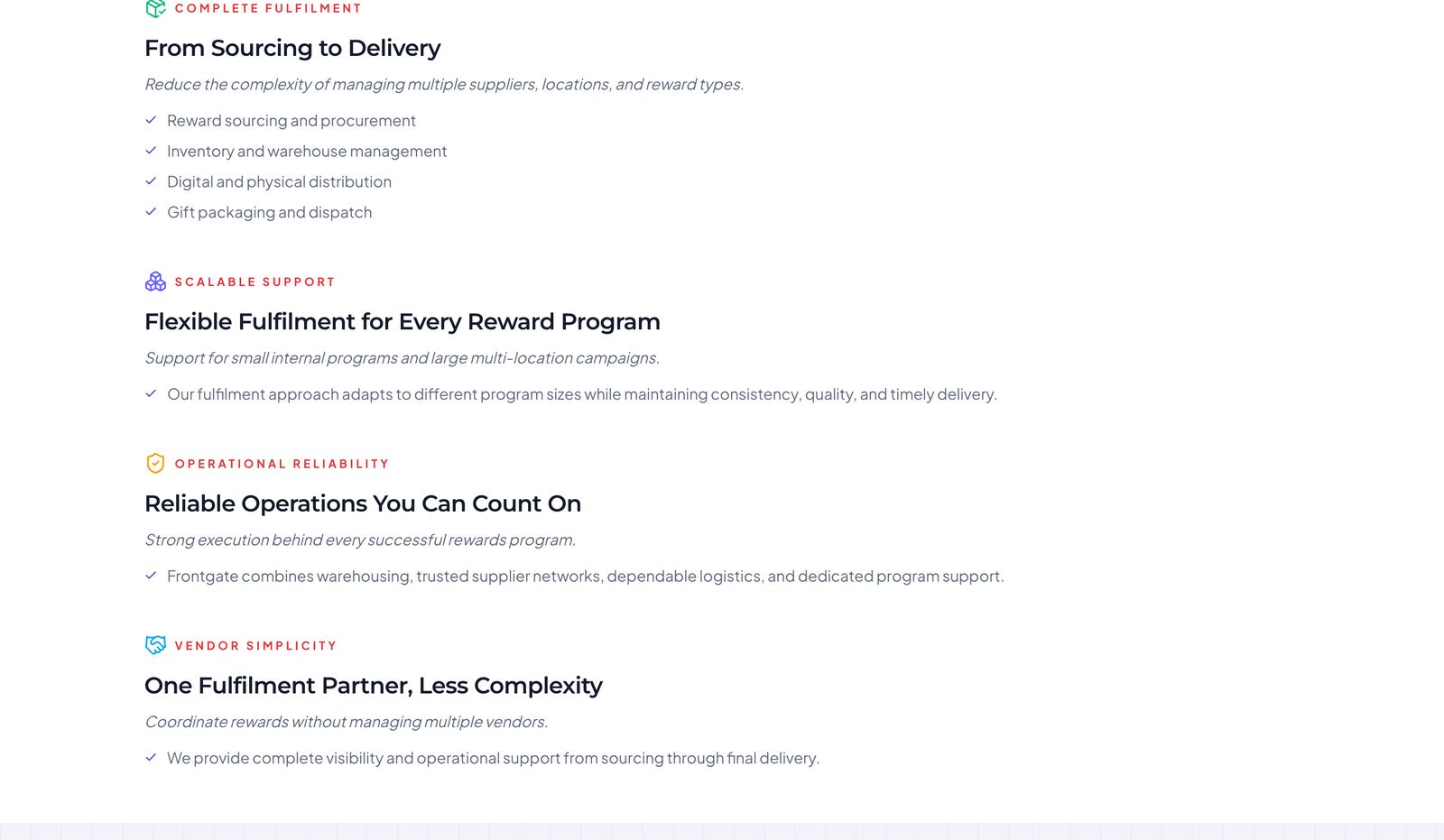 The Rewards Fulfilment page (part 3)
