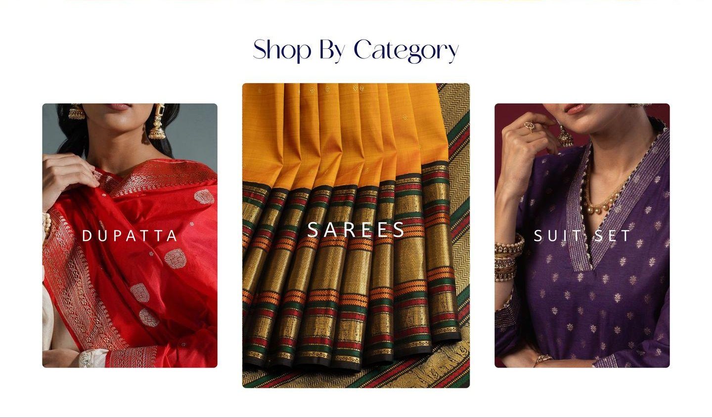 Shop by category: Dupatta, Sarees and Suit set