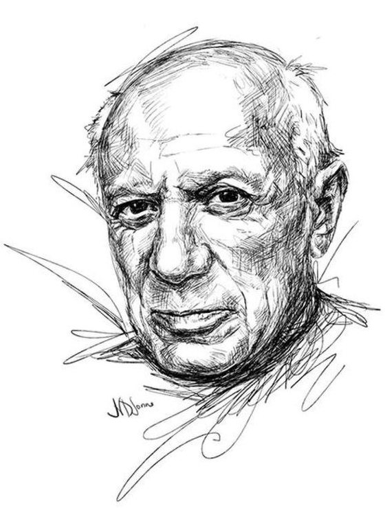 Sketch portrait of Picasso